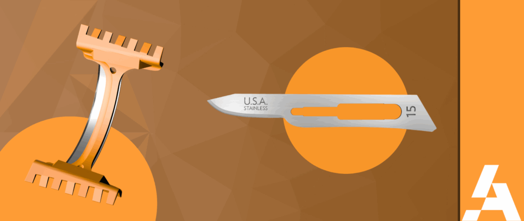 AccuThrive's wound care products such as the Debrideblade and #15 surgical blade for debridement and other wound care procedures